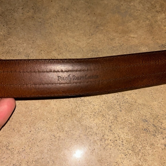 Polo Ralph Lauren Belt - brown Italian leather w/brass buckle - Picture 4 of 9